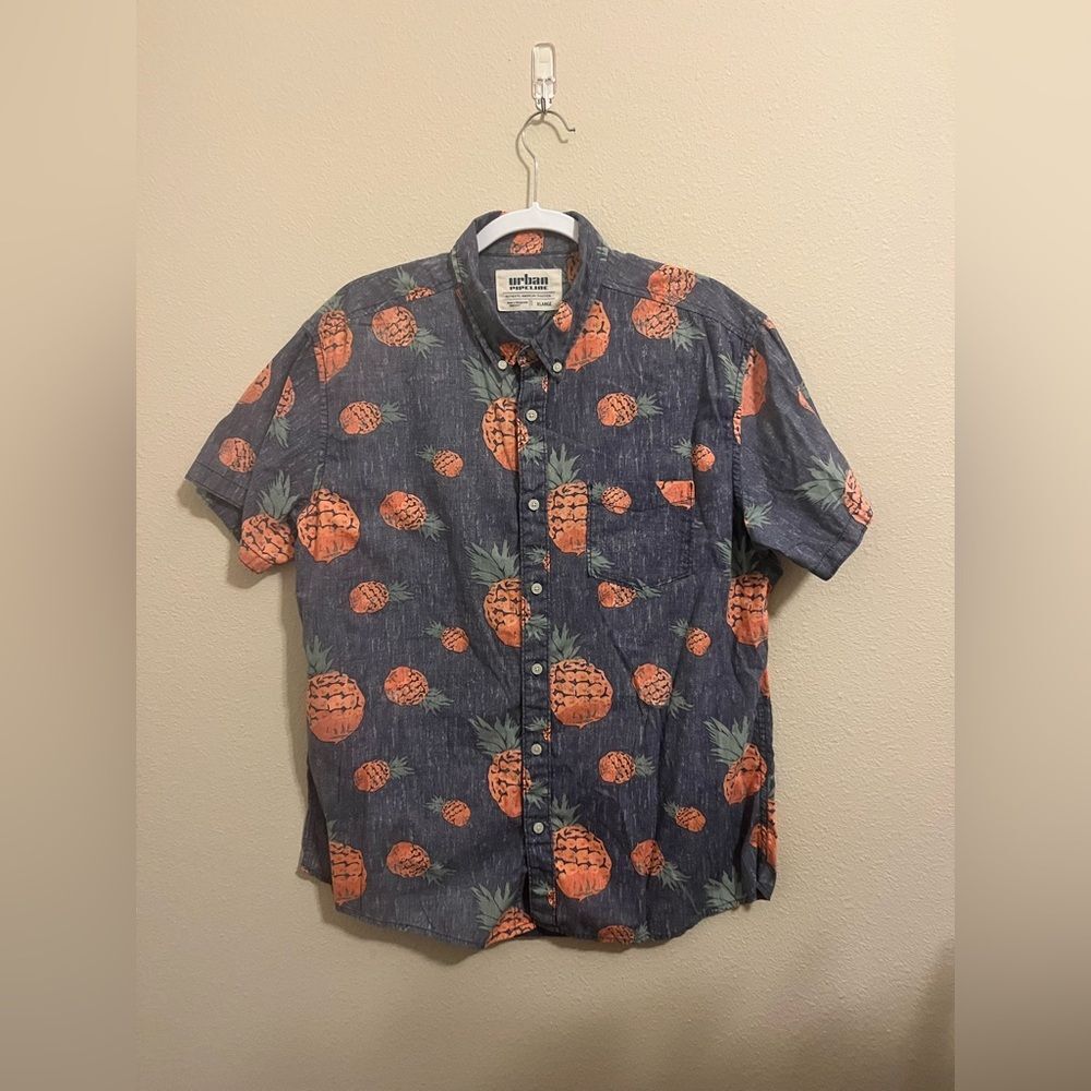 Urban Pipeline Blue and Orange Pineapple Shirt